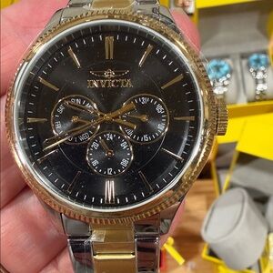 SOLD. SOLD. DOLD.  Two-Tone Gold and Black Chronograph Watch